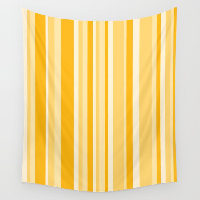 Classic Stripes XXII - Golden Sunshine Yellow Wall Tapestry Gallery Image 4