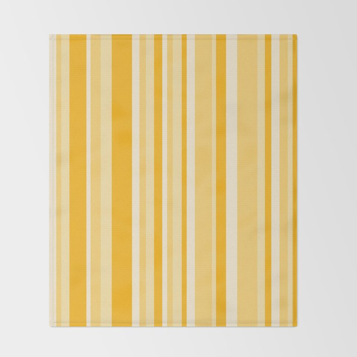 Classic Stripes XXII - Golden Sunshine Yellow Throw Blanket Gallery Image 2