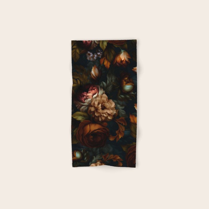 Dark Moody Baroque Midnight Garden Bath Towel Gallery Image 1