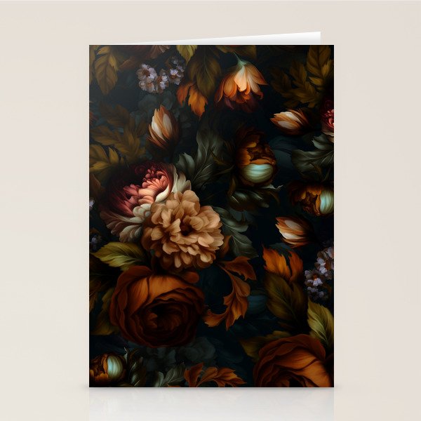 Dark Moody Baroque Midnight Garden Stationery Card Gallery Image 2