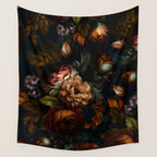 Dark Moody Baroque Midnight Garden Wall Tapestry Gallery Image 4
