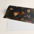 Dark Moody Baroque Midnight Garden Wrapping Paper Gallery Image 2