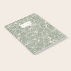 Decorative Nature Pattern, Sage Green and Ivory, Floral Prints Notebook Gallery Image 2