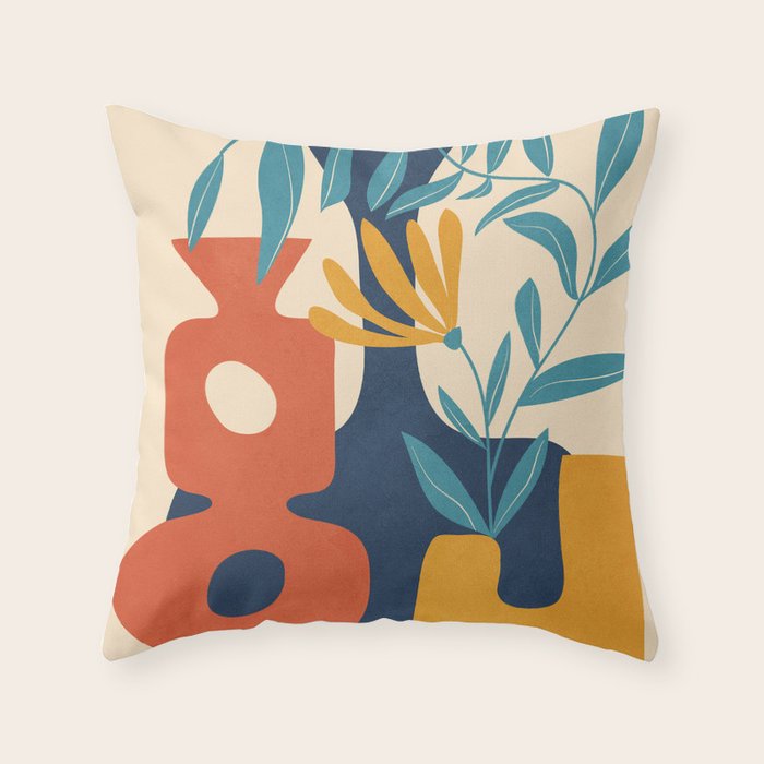 Shapes in Bloom 4 Throw Pillow Gallery Image 1