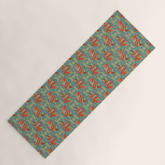 Floral Dragon Chinoiserie  Yoga Mat Gallery Image 1