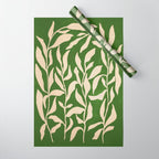 Olive Green Leaves: Mid Century Edition Wrapping Paper Gallery Image 1