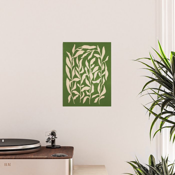 Olive Green Leaves: Mid Century Edition Poster Gallery Image 2