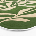 Olive Green Leaves: Mid Century Edition Bath Mat Gallery Image 3