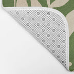 Olive Green Leaves: Mid Century Edition Bath Mat Gallery Image 2