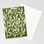 Olive Green Leaves: Mid Century Edition Stationery Card Gallery Image 2