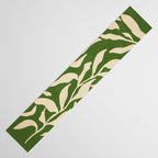 Olive Green Leaves: Mid Century Edition Table Runner Gallery Image 3