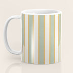 Vintage Cabana Stripe Sage Mint Green And Gold Retro Boho Coastal Beach Vibe Coffee Mug Gallery Image 3