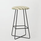 Vintage Cabana Stripe Sage Mint Green And Gold Retro Boho Coastal Beach Vibe Stool Gallery Image 1