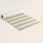 Vintage Cabana Stripe Sage Mint Green And Gold Retro Boho Coastal Beach Vibe Yoga Mat Gallery Image 2