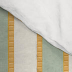 Vintage Cabana Stripe Sage Mint Green And Gold Retro Boho Coastal Beach Vibe Comforter Gallery Image 4