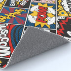 Modern Comic Book Superhero Pattern Color Colour Cartoon Lichtenstein Pop Art Rug Gallery Image 4