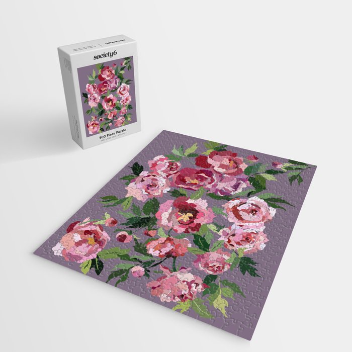 Happy peony lilac background Jigsaw Puzzle Gallery Image 2