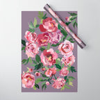 Happy peony lilac background Wrapping Paper Gallery Image 1