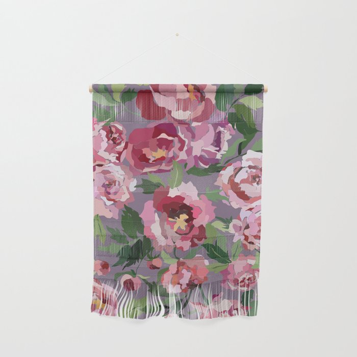 Happy peony lilac background Wall Hanging Gallery Image 1