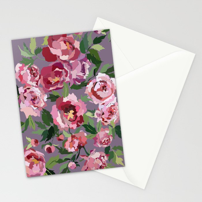 Happy peony lilac background Stationery Card Gallery Image 2