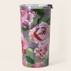 Happy peony lilac background Travel Mug Gallery Image 2