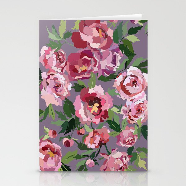 Happy peony lilac background Stationery Card Gallery Image 2