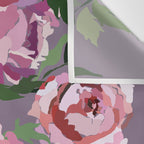 Happy peony lilac background Wall Tapestry Gallery Image 3