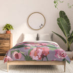 Happy peony lilac background Comforter Gallery Image 3