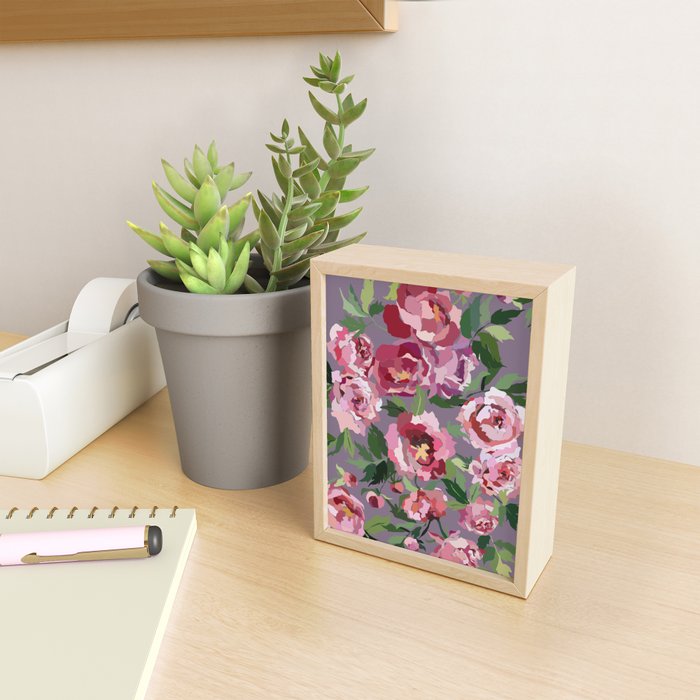 Happy peony lilac background Mini Art Print Gallery Image 2