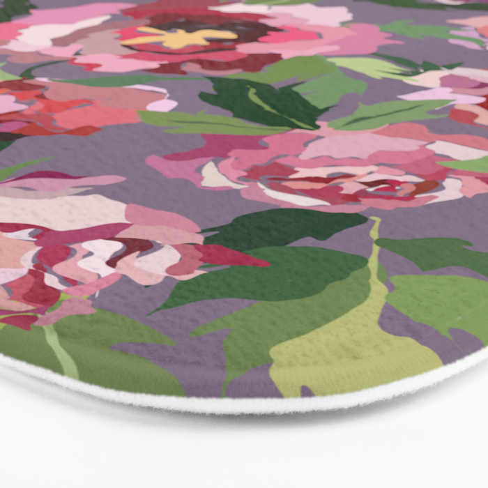 Happy peony lilac background Bath Mat Gallery Image 3