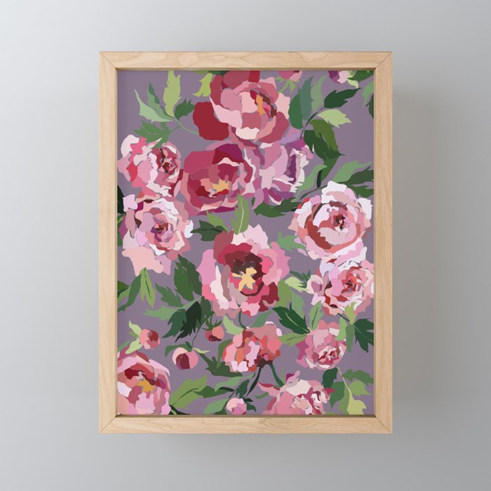 Happy peony lilac background Mini Art Print Gallery Image 1