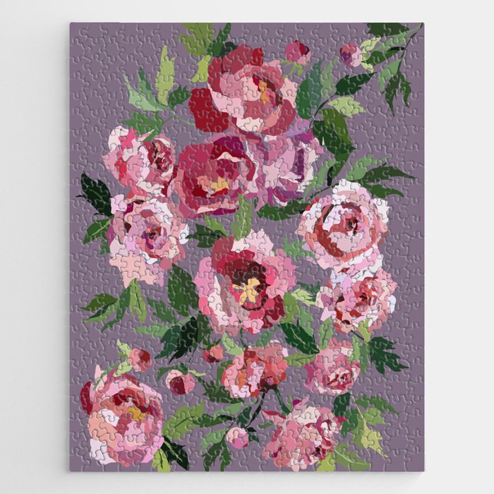 Happy peony lilac background Jigsaw Puzzle Gallery Image 1