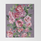 Happy peony lilac background Throw Blanket Gallery Image 2