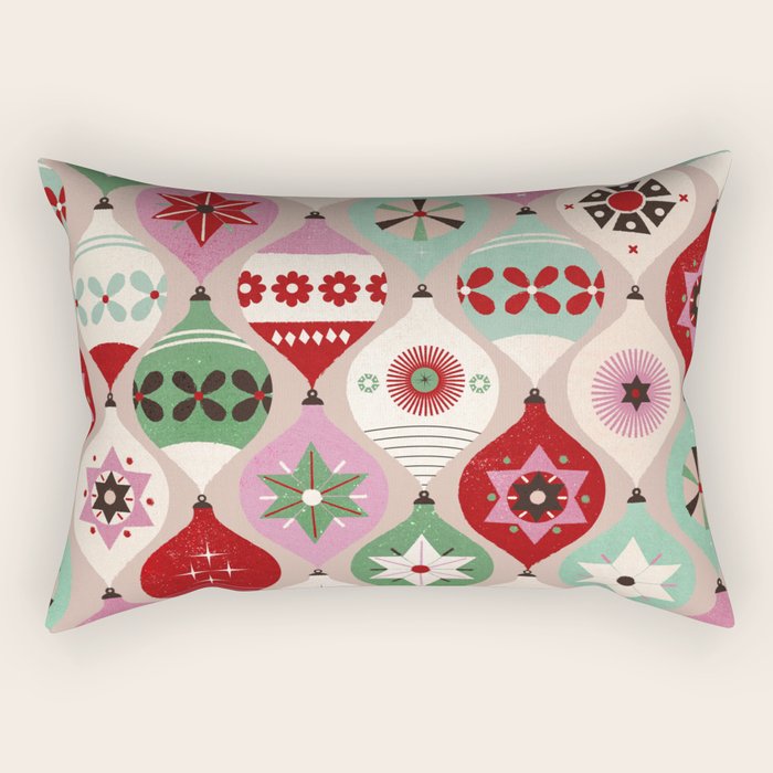 Festive Baubles Pattern Rectangular Pillow Gallery Image 2