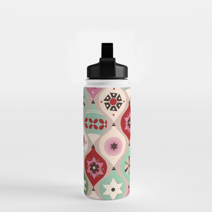 Festive Baubles Pattern Water Bottle Gallery Image 2