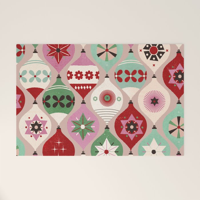 Festive Baubles Pattern Welcome Mat Gallery Image 1