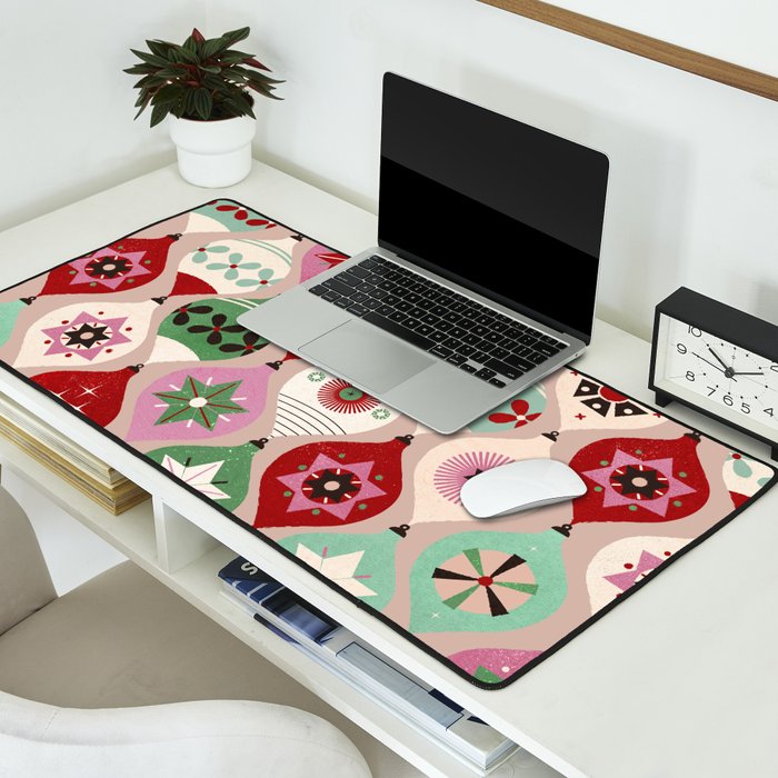 Festive Baubles Pattern Desk Mat Gallery Image 2