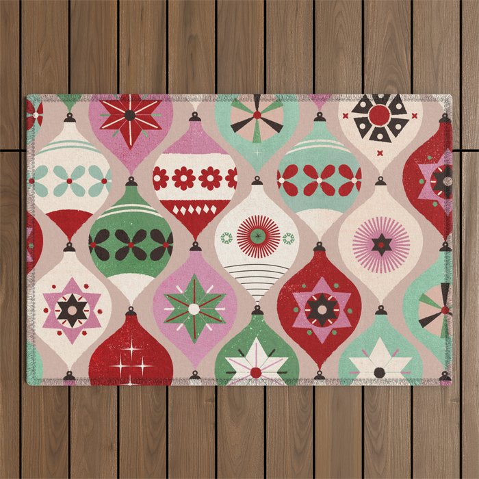Festive Baubles Pattern Outdoor Rug Gallery Image 1