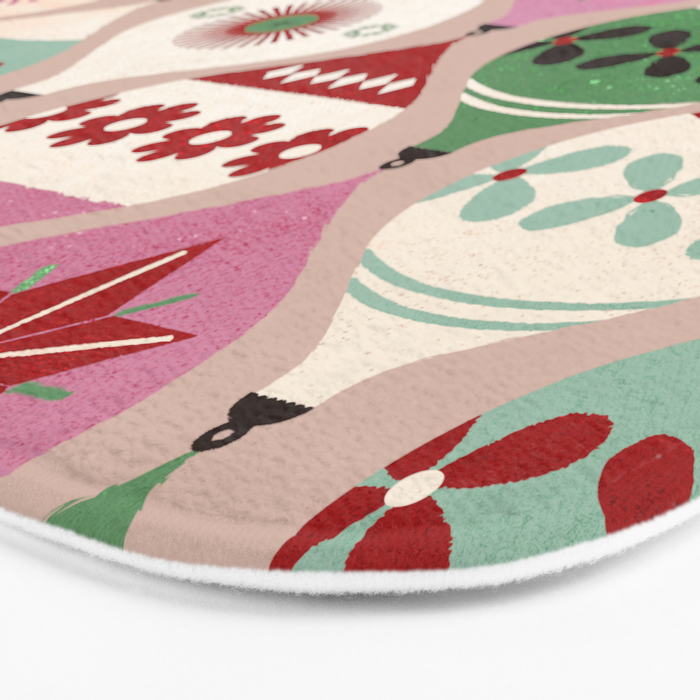 Festive Baubles Pattern Bath Mat Gallery Image 3