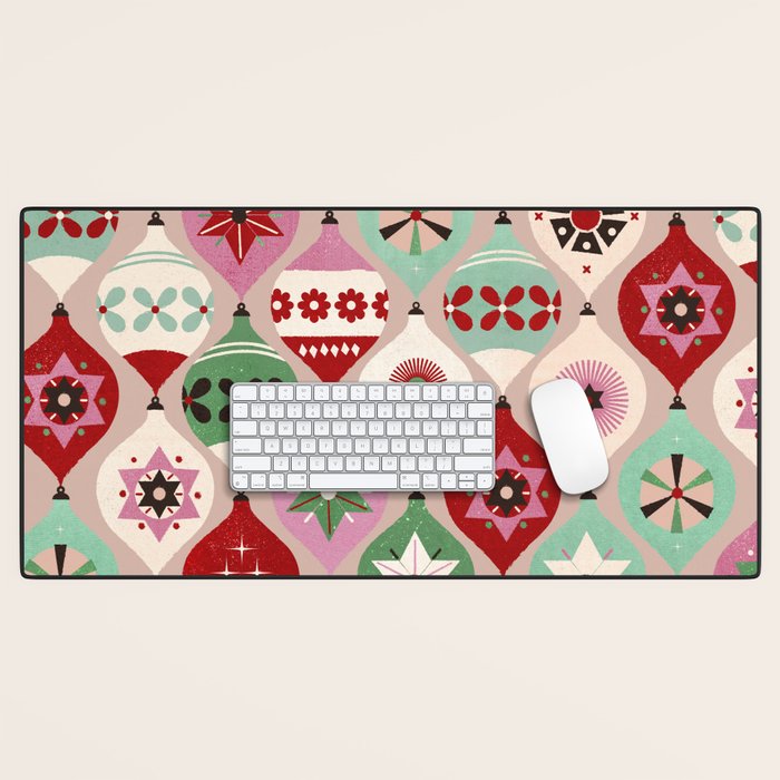 Festive Baubles Pattern Desk Mat Gallery Image 1