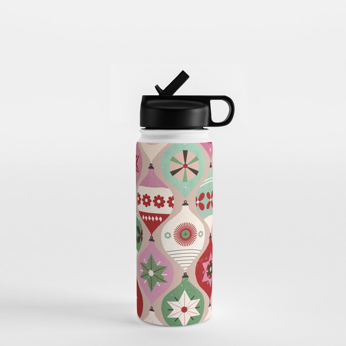 Festive Baubles Pattern Water Bottle Gallery Image 1