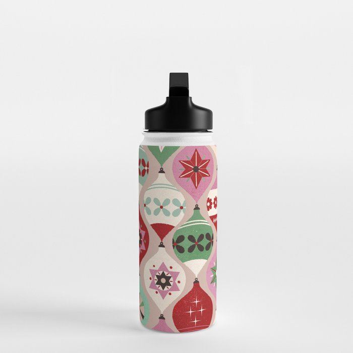 Festive Baubles Pattern Water Bottle Gallery Image 3