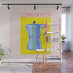 Buongiorno - Bold Retro Italian Coffee Maker Wall Mural Gallery Image 1