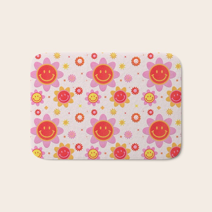Smiling Flower Faces  Bath Mat Gallery Image 1