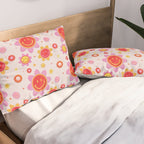 Smiling Flower Faces  Pillow Sham Gallery Image 2
