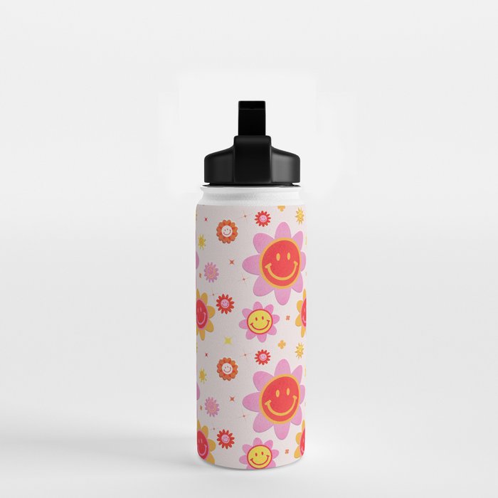 Smiling Flower Faces  Water Bottle Gallery Image 2