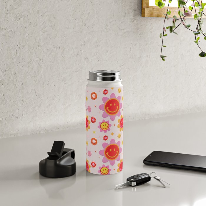 Smiling Flower Faces  Water Bottle Gallery Image 4