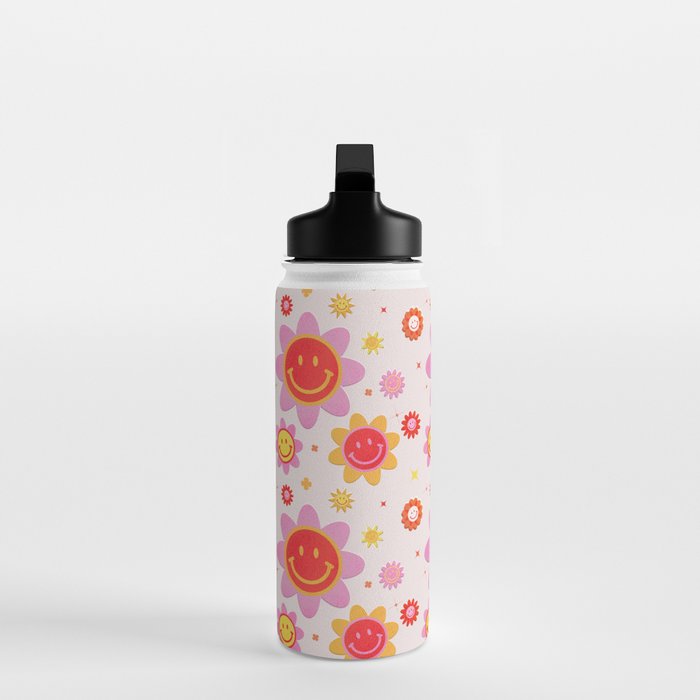 Smiling Flower Faces  Water Bottle Gallery Image 3