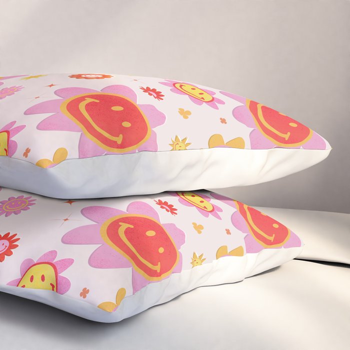 Smiling Flower Faces  Pillow Sham Gallery Image 3