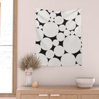 Circular Collage - Black and White Wall Tapestry Gallery Image 2